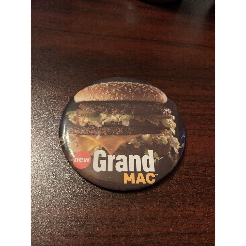 McDonald’s Grand Mac Burger Big‎ Mac Employee Button Pin